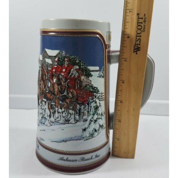 Anheuser Busch Budweiser Stein Beer Mug Bud Clydesdale 1989 Vintage Vtg - Picture 8 of 9